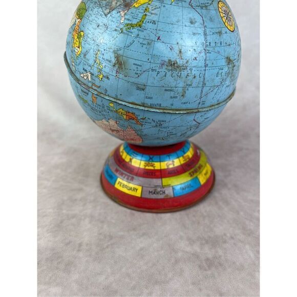 Vintage Coin Bank 62 Metal Globe Bank Commemorating John Glenn's 3 Orbits of Ear - Picture 7 of 11